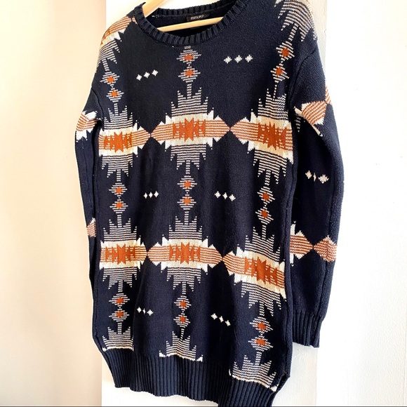 Esmara Fall Boho Navy Blue Sweater Dress - Picture 2 of 8